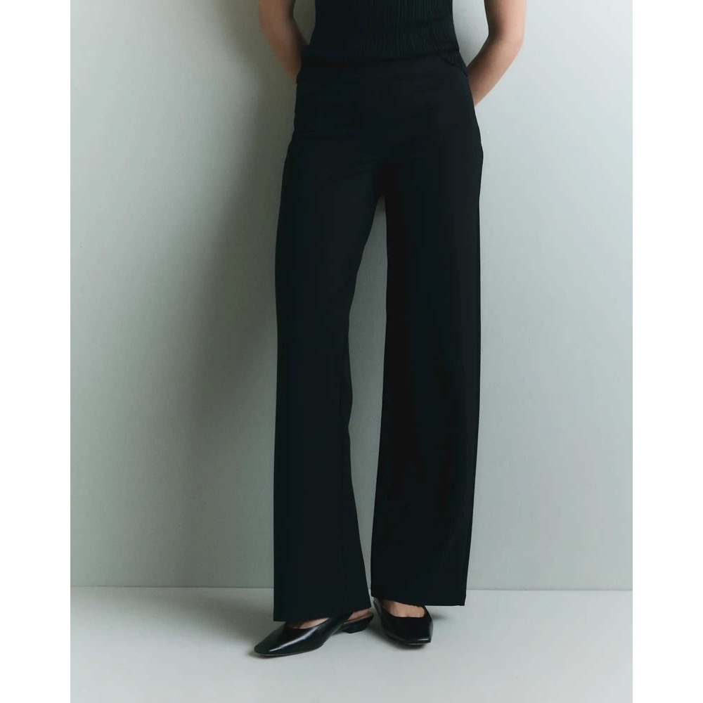 Quince Ultra Stretch Ponte Wide Leg Pants Black Medium 30 Inseam NWT - Picture 8 of 8
